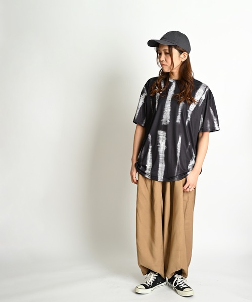 MARAI(マーライ)の「タイダイ柄 プリント 柄 総柄 半袖Tシャツ(Tシャツ/カットソー・レディース・ブルー/グリーン/ブラック・FREE)」の10枚目の写真