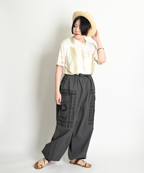 MARAI(マーライ)の「タイダイ柄 プリント 柄 総柄 半袖Tシャツ(Tシャツ/カットソー・レディース・ブルー/グリーン/ブラック・FREE)」の16枚目の写真