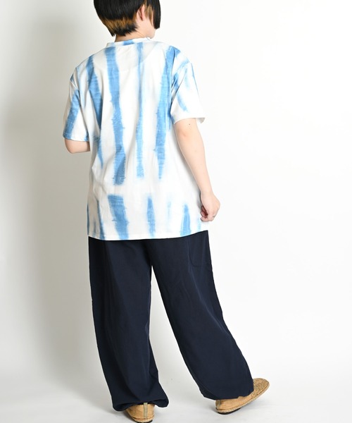 セール】タイダイ 染め 風 プリント 柄 総柄 半袖Tシャツ（T