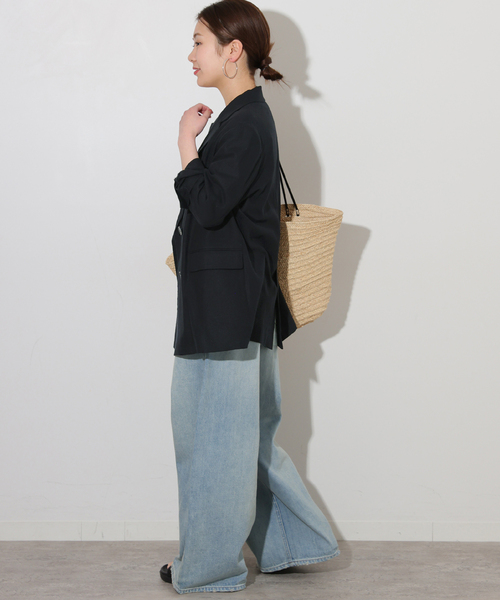 JOURNAL STANDARD relume（ジャーナルスタンダード　レリューム）の「《追加》リネンレーヨンテーラードジャケット（その他アウター・レディース・ネイビー/ベージュ・38/36）」の13枚目の写真