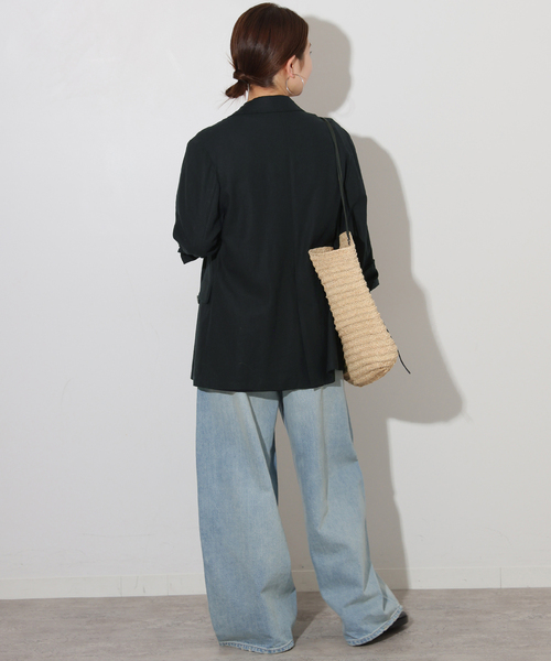 JOURNAL STANDARD relume（ジャーナルスタンダード　レリューム）の「《追加》リネンレーヨンテーラードジャケット（その他アウター・レディース・ネイビー/ベージュ・38/36）」の14枚目の写真