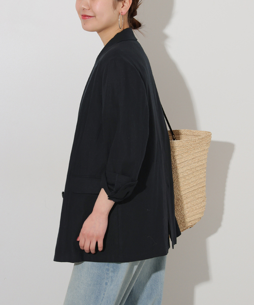 JOURNAL STANDARD relume（ジャーナルスタンダード　レリューム）の「《追加》リネンレーヨンテーラードジャケット（その他アウター・レディース・ネイビー/ベージュ・38/36）」の17枚目の写真