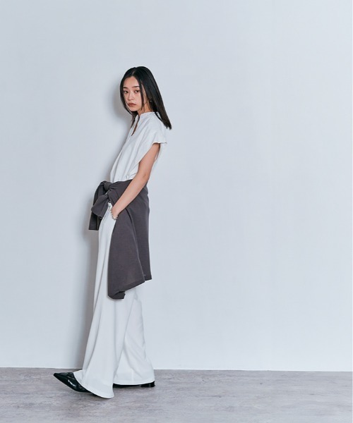W:Huku(フーク)の「脇が見えにくい!! キーネック コットン フレンチスリーブ Tシャツ / 半袖 フレンチスリーブ ハーフスリーブ 袖なし(Tシャツ/カットソー・レディース・オフホワイト/ライトブラウン/ブラック/チャコール・FREE)」の16枚目の写真