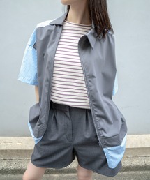 セール】【UNISEX】FAKE BLOCKING H/S SHIRTS/フェイクブロッキング