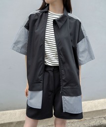 【Nora Lily】Docking Bi-Collar Shirt(UNISEX)