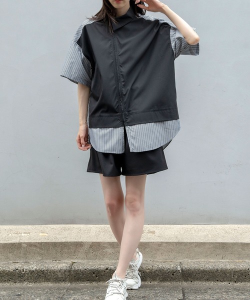 Nora Lily(ノラリリー)の「【Nora Lily】Docking Bi-Collar Shirt(UNISEX)(シャツ/ブラウス・メンズ・ネイビー/ブラック/グレー・FREE)」の6枚目の写真