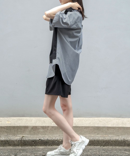 Nora Lily(ノラリリー)の「【Nora Lily】Docking Bi-Collar Shirt(UNISEX)(シャツ/ブラウス・メンズ・ネイビー/ブラック/グレー・FREE)」の8枚目の写真