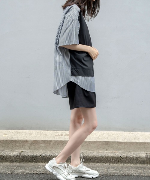 Nora Lily(ノラリリー)の「【Nora Lily】Docking Bi-Collar Shirt(UNISEX)(シャツ/ブラウス・メンズ・ネイビー/ブラック/グレー・FREE)」の10枚目の写真