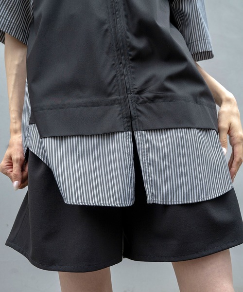 Nora Lily(ノラリリー)の「【Nora Lily】Docking Bi-Collar Shirt(UNISEX)(シャツ/ブラウス・メンズ・ネイビー/ブラック/グレー・FREE)」の14枚目の写真