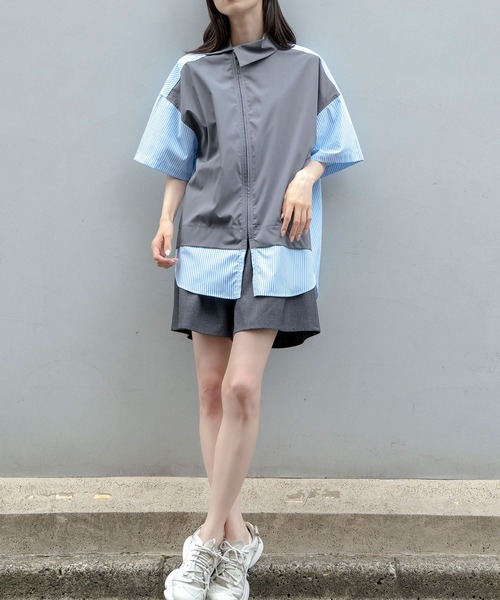 Nora Lily(ノラリリー)の「【Nora Lily】Docking Bi-Collar Shirt(UNISEX)(シャツ/ブラウス・メンズ・ネイビー/ブラック/グレー・FREE)」の16枚目の写真