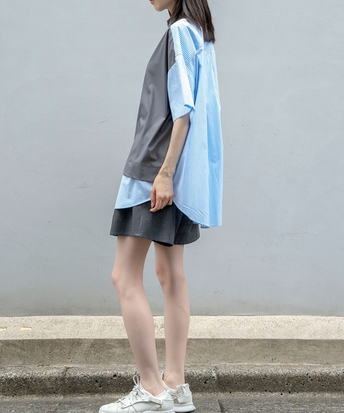 Nora Lily(ノラリリー)の「【Nora Lily】Docking Bi-Collar Shirt(UNISEX)(シャツ/ブラウス・メンズ・ネイビー/ブラック/グレー・FREE)」の17枚目の写真