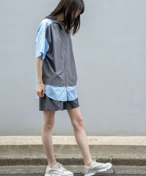 Nora Lily(ノラリリー)の「【Nora Lily】Docking Bi-Collar Shirt(UNISEX)(シャツ/ブラウス・メンズ・ネイビー/ブラック/グレー・FREE)」の19枚目の写真