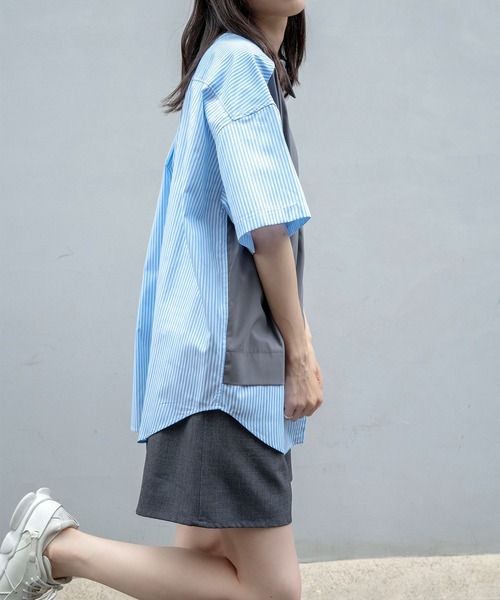 Nora Lily(ノラリリー)の「【Nora Lily】Docking Bi-Collar Shirt(UNISEX)(シャツ/ブラウス・メンズ・ネイビー/ブラック/グレー・FREE)」の22枚目の写真
