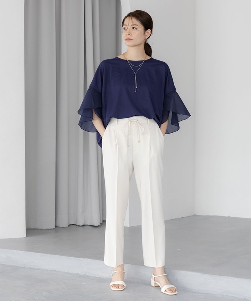 Elura（エルーラ）の「夏ラクテーパードパンツ＜低身長サイズあり＞/327516（その他パンツ・レディース・ブラック/ネイビー/ベージュ/オフホワイト・SMALL/MEDIUM/LARGE/Ws S/Ws M/X-LARGE）」の9枚目の写真