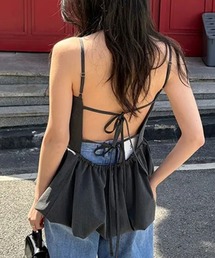 LAFFMO | バックオープンペプラムキャミソール(キャミソール)