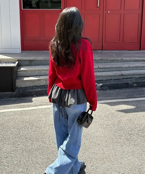 LAFFMO（ラフモ）の「バックオープンペプラムキャミソール（キャミソール・レディース・グレー/ブラック・F）」の10枚目の写真