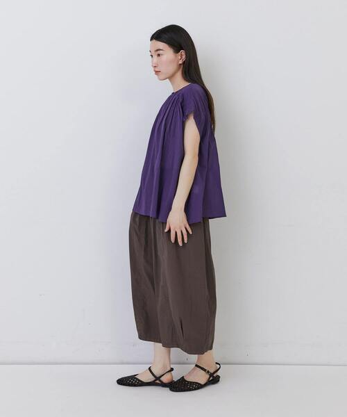 conges payes ADIEU TRISTESSE（コンジェ ペイエ アデュートリステス）の「【FAVE】ノースリーブコットンブラウス（シャツ/ブラウス・レディース・ブラック/ライトグレー/パープル・38）」の6枚目の写真