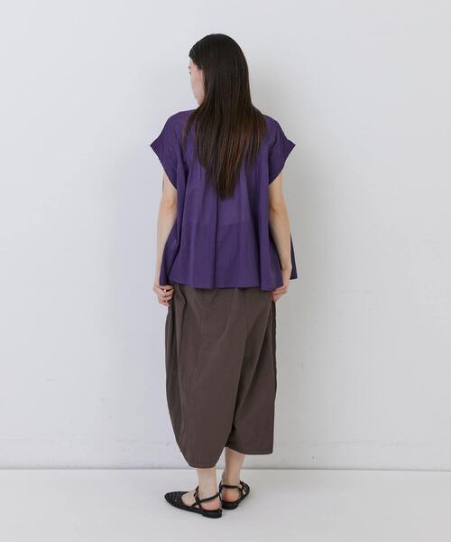 conges payes ADIEU TRISTESSE（コンジェ ペイエ アデュートリステス）の「【FAVE】ノースリーブコットンブラウス（シャツ/ブラウス・レディース・ブラック/ライトグレー/パープル・38）」の7枚目の写真