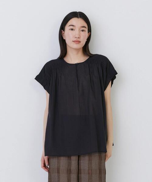 conges payes ADIEU TRISTESSE（コンジェ ペイエ アデュートリステス）の「【FAVE】ノースリーブコットンブラウス（シャツ/ブラウス・レディース・ブラック/ライトグレー/パープル・38）」の15枚目の写真