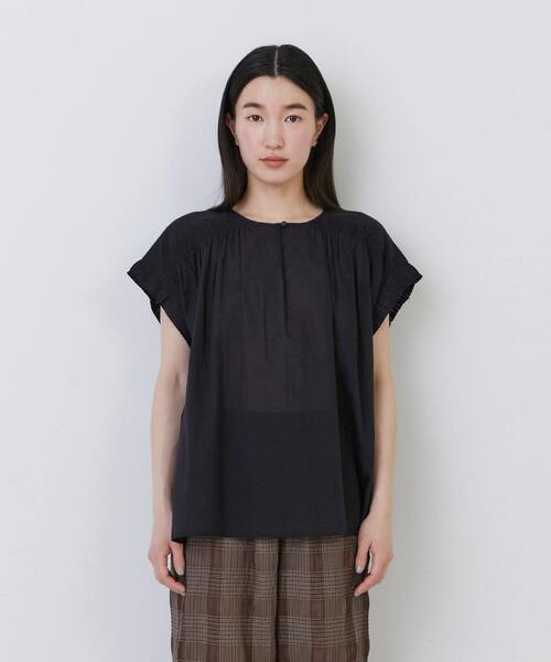 conges payes ADIEU TRISTESSE（コンジェ ペイエ アデュートリステス）の「【FAVE】ノースリーブコットンブラウス（シャツ/ブラウス・レディース・ブラック/ライトグレー/パープル・38）」の16枚目の写真