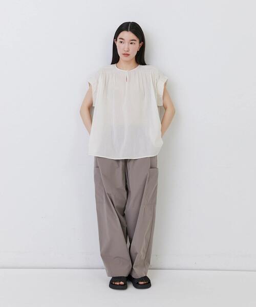 conges payes ADIEU TRISTESSE（コンジェ ペイエ アデュートリステス）の「【FAVE】ノースリーブコットンブラウス（シャツ/ブラウス・レディース・ブラック/ライトグレー/パープル・38）」の19枚目の写真