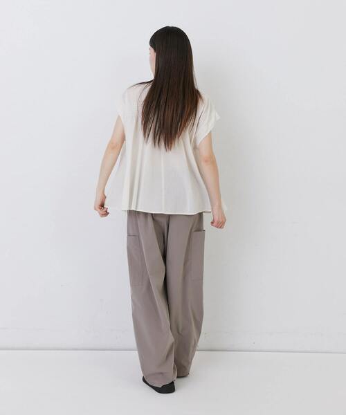 conges payes ADIEU TRISTESSE（コンジェ ペイエ アデュートリステス）の「【FAVE】ノースリーブコットンブラウス（シャツ/ブラウス・レディース・ブラック/ライトグレー/パープル・38）」の21枚目の写真