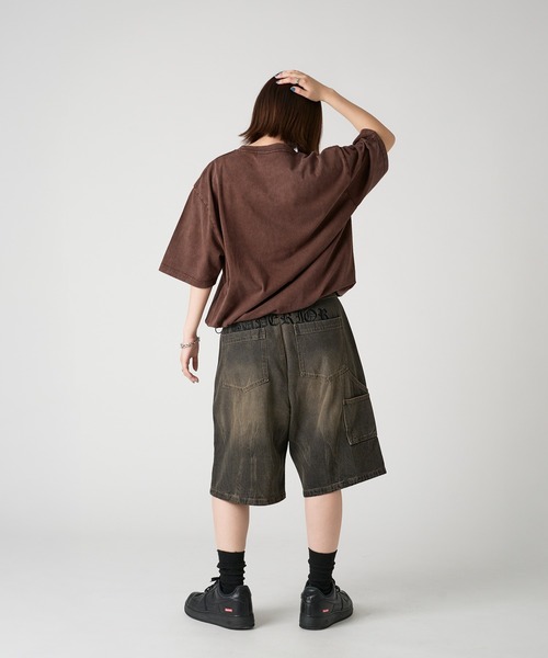 kutir（クティール）の「ASSORTED LOGO EMBROIDERED BUGGY SHORTS/アソートロゴ刺繍バギーショーツ（デニムパンツ・メンズ・ブラック/インディゴブルー/ブラウン・SMALL/MEDIUM/LARGE）」の11枚目の写真