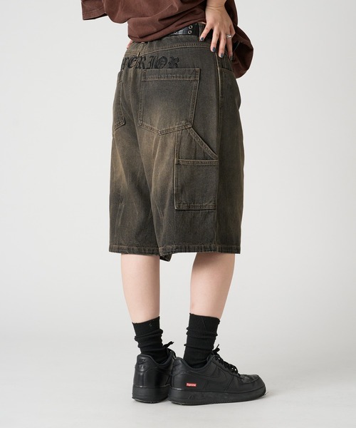 kutir（クティール）の「ASSORTED LOGO EMBROIDERED BUGGY SHORTS/アソートロゴ刺繍バギーショーツ（デニムパンツ・メンズ・ブラック/インディゴブルー/ブラウン・SMALL/MEDIUM/LARGE）」の6枚目の写真