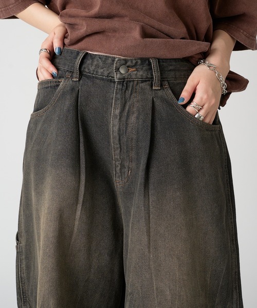 kutir（クティール）の「ASSORTED LOGO EMBROIDERED BUGGY SHORTS/アソートロゴ刺繍バギーショーツ（デニムパンツ・メンズ・ブラック/インディゴブルー/ブラウン・SMALL/MEDIUM/LARGE）」の12枚目の写真