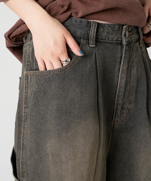 kutir（クティール）の「ASSORTED LOGO EMBROIDERED BUGGY SHORTS/アソートロゴ刺繍バギーショーツ（デニムパンツ・メンズ・ブラック/インディゴブルー/ブラウン・SMALL/MEDIUM/LARGE）」の13枚目の写真