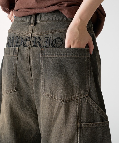 kutir（クティール）の「ASSORTED LOGO EMBROIDERED BUGGY SHORTS/アソートロゴ刺繍バギーショーツ（デニムパンツ・メンズ・ブラック/インディゴブルー/ブラウン・SMALL/MEDIUM/LARGE）」の16枚目の写真