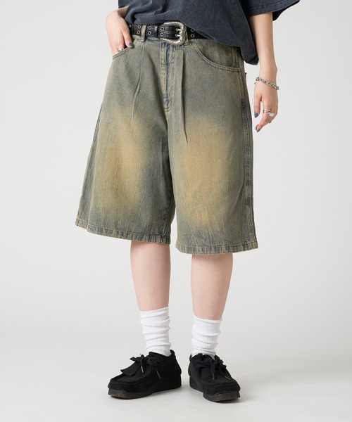 kutir（クティール）の「ASSORTED LOGO EMBROIDERED BUGGY SHORTS/アソートロゴ刺繍バギーショーツ（デニムパンツ・メンズ・ブラック/インディゴブルー/ブラウン・SMALL/MEDIUM/LARGE）」の19枚目の写真