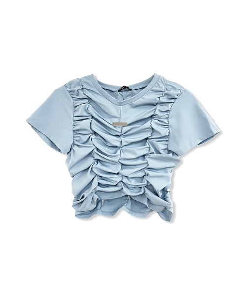 ANDGEEBEE(アンジービー)の「ギャザーミニT(Tシャツ/カットソー・レディース・ブルー/ブラック・FREE)」の18枚目の写真