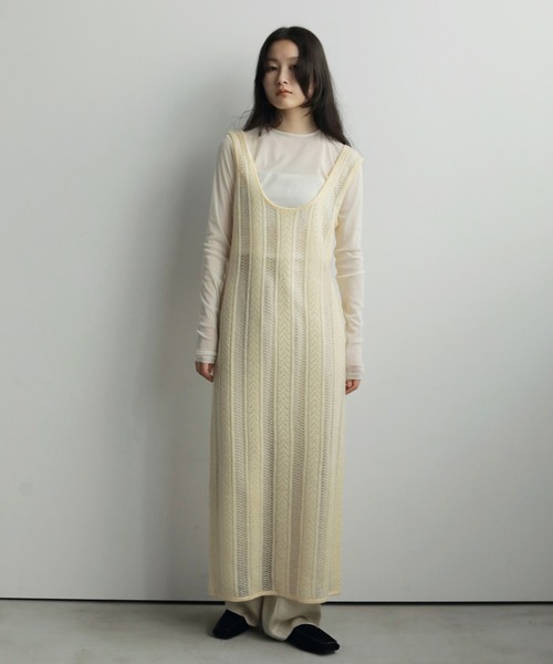 anuke（アンヌーク）の「Sheer Uneck Onepiece（ワンピース・レディース・ネイビー/クリーム・38inch/36inch）」の2枚目の写真
