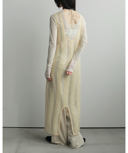 anuke（アンヌーク）の「Sheer Uneck Onepiece（ワンピース・レディース・ネイビー/クリーム・38inch/36inch）」の7枚目の写真