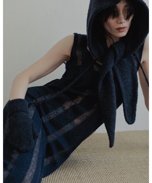 anuke（アンヌーク）の「Sheer Uneck Onepiece（ワンピース・レディース・ネイビー/クリーム・38inch/36inch）」の10枚目の写真
