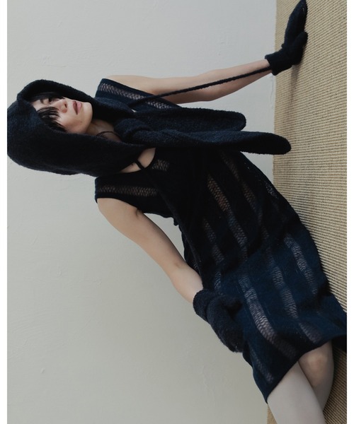 anuke（アンヌーク）の「Sheer Uneck Onepiece（ワンピース・レディース・ネイビー/クリーム・38inch/36inch）」の11枚目の写真