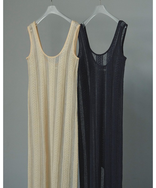 anuke（アンヌーク）の「Sheer Uneck Onepiece（ワンピース・レディース・ネイビー/クリーム・38inch/36inch）」の12枚目の写真