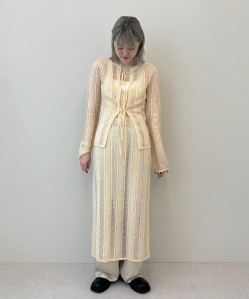 anuke（アンヌーク）の「Sheer Uneck Onepiece（ワンピース・レディース・ネイビー/クリーム・38inch/36inch）」の16枚目の写真