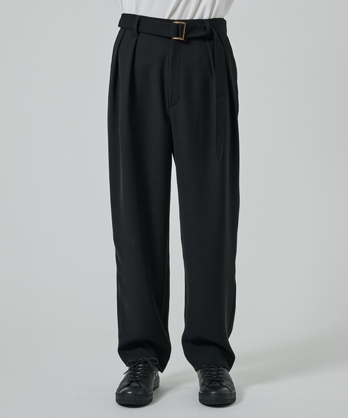 2Tuck Pants with Long Belt for STUDIOUS（スラックス