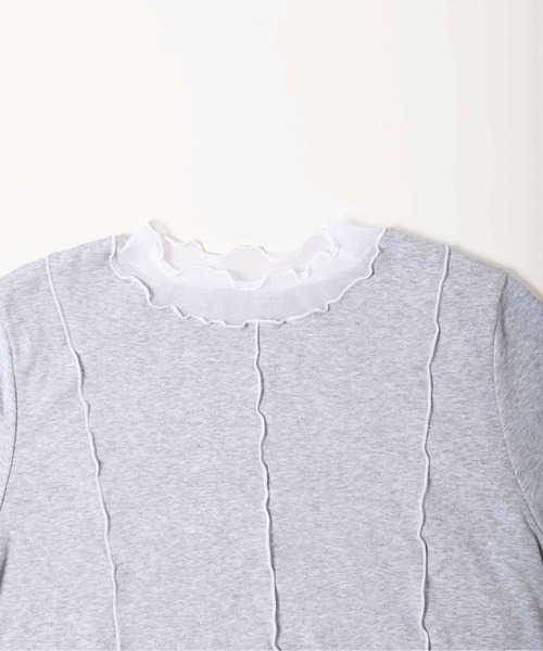 WC(ダブル シー)の「メッシュ切替メロウT(Tシャツ/カットソー・レディース・ピンク/グレー・FREE)」の19枚目の写真