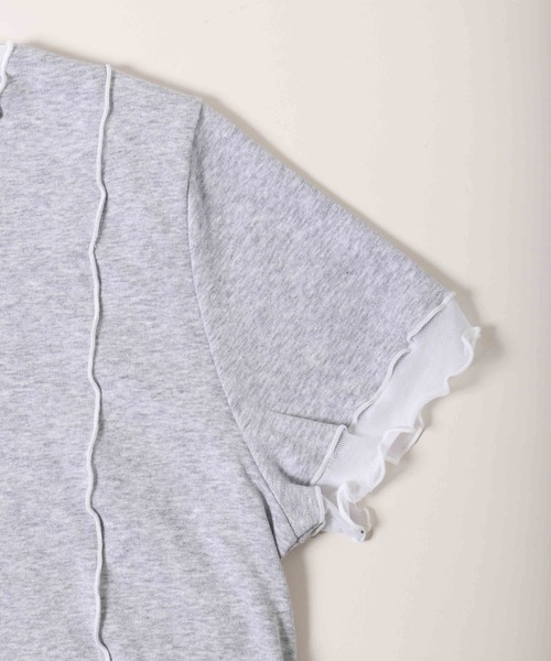 WC(ダブル シー)の「メッシュ切替メロウT(Tシャツ/カットソー・レディース・ピンク/グレー・FREE)」の20枚目の写真