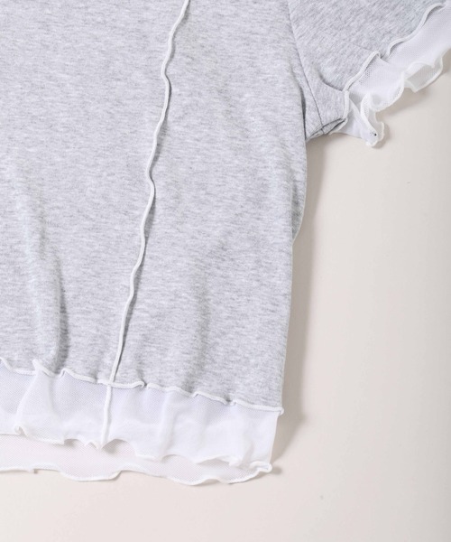 WC(ダブル シー)の「メッシュ切替メロウT(Tシャツ/カットソー・レディース・ピンク/グレー・FREE)」の21枚目の写真