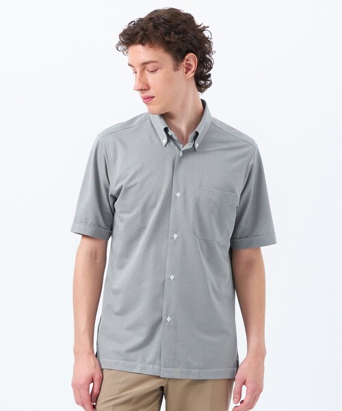 MACKINTOSH PHILOSOPHY(マッキントッシュ フィロソフィー)の「【WEB&一部店舗限定】トロッター オックス/ストライプ スクエアボタンダウン半袖シャツ(シャツ/ブラウス・メンズ・グレー系その他2/ピンク系その他3/ホワイト/チャコールグレー/ブルー/ブルー系その他7・36/40/38/42)」の1枚目の写真