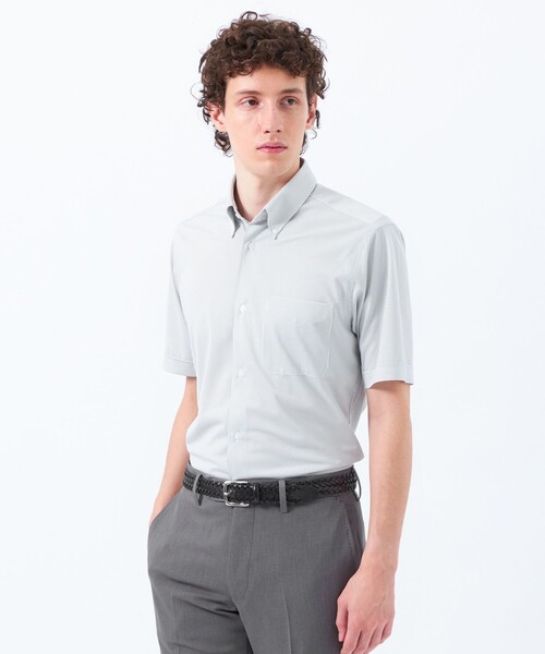 MACKINTOSH PHILOSOPHY(マッキントッシュ フィロソフィー)の「【WEB&一部店舗限定】トロッター オックス/ストライプ スクエアボタンダウン半袖シャツ(シャツ/ブラウス・メンズ・グレー系その他2/ピンク系その他3/ホワイト/チャコールグレー/ブルー/ブルー系その他7・36/40/38/42)」の3枚目の写真