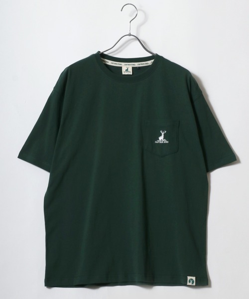 CAPTAIN STAG（キャプテンスタッグ）の「CAPTAIN STAG/キャプテンスタッグ ワンポイントロゴ刺繍 ポケット付 半袖Tシャツ レディース メンズ（Tシャツ/カットソー・メンズ・ブラック/ブルー/ネイビー/ホワイト/グリーン・M/L/LL）」の10枚目の写真