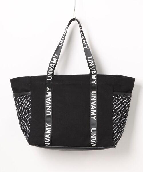 FRUIT OF THE LOOM(フルーツオブザルーム)の「FTL LOGO PATTERN TOTE BAG / トートバッグ 多機能 大容量 A4サイズ収納可 / ユニセックス ジェンダーレス(トートバッグ・メンズ・ブラック/ホワイト・FREE)」の3枚目の写真