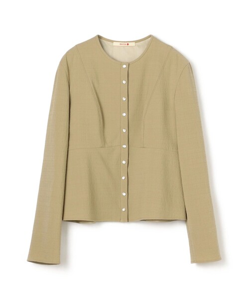 セール】シアサッカー ペプラムブラウス（シャツ/ブラウス