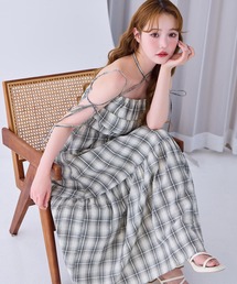 one after another NICE CLAUP | シャーリングキャミワンピース(ワンピース)