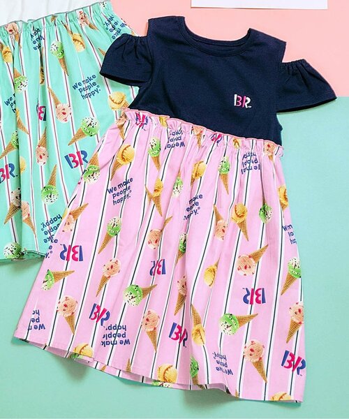 apres les cours（アプレレクール）の「【リンク】サーティワン ドッキングワンピース（ワンピース・キッズ・ミント/ピンク・80/90/100/110/120/130/140）」の2枚目の写真